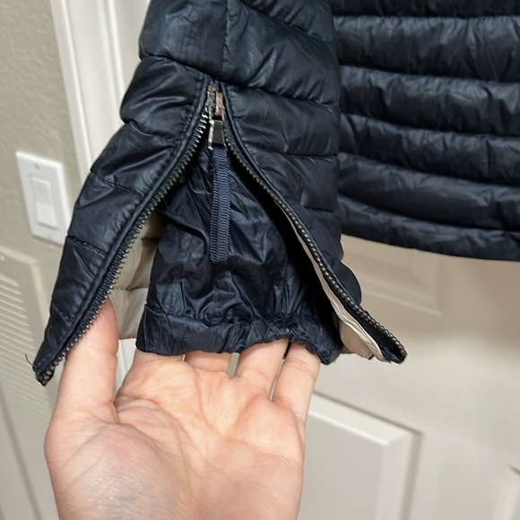 Zara Packable Down Puffer Jacket Coat Navy Blue S Hooded 90% Duck Down Warm - Picture 4 of 11